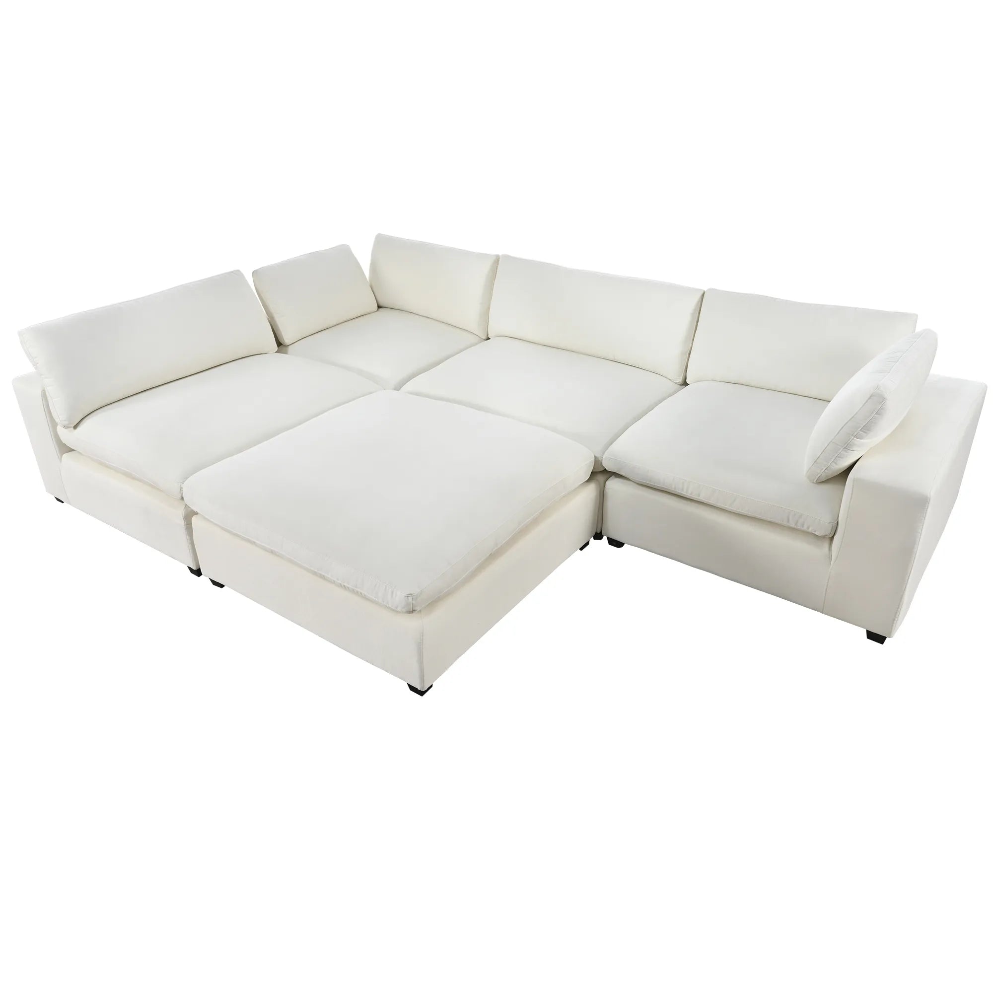 Ultra Comfort Oversize Modular Sofa with Removable Ottoman