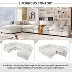 Ultra Comfort Oversize Modular Sofa with Removable Ottoman