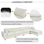 Ultra Comfort Oversize Modular Sofa with Removable Ottoman