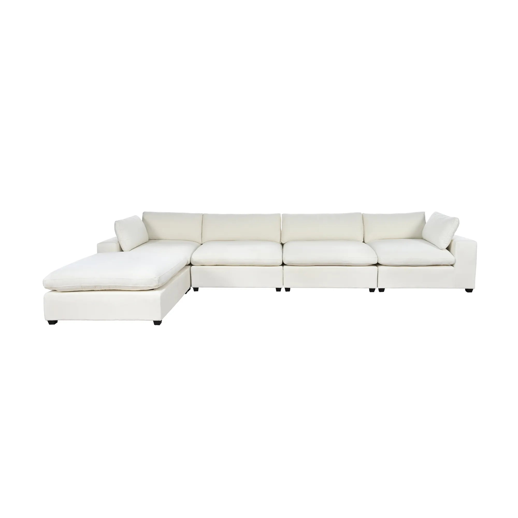 Ultra Comfort Oversize Modular Sofa with Removable Ottoman