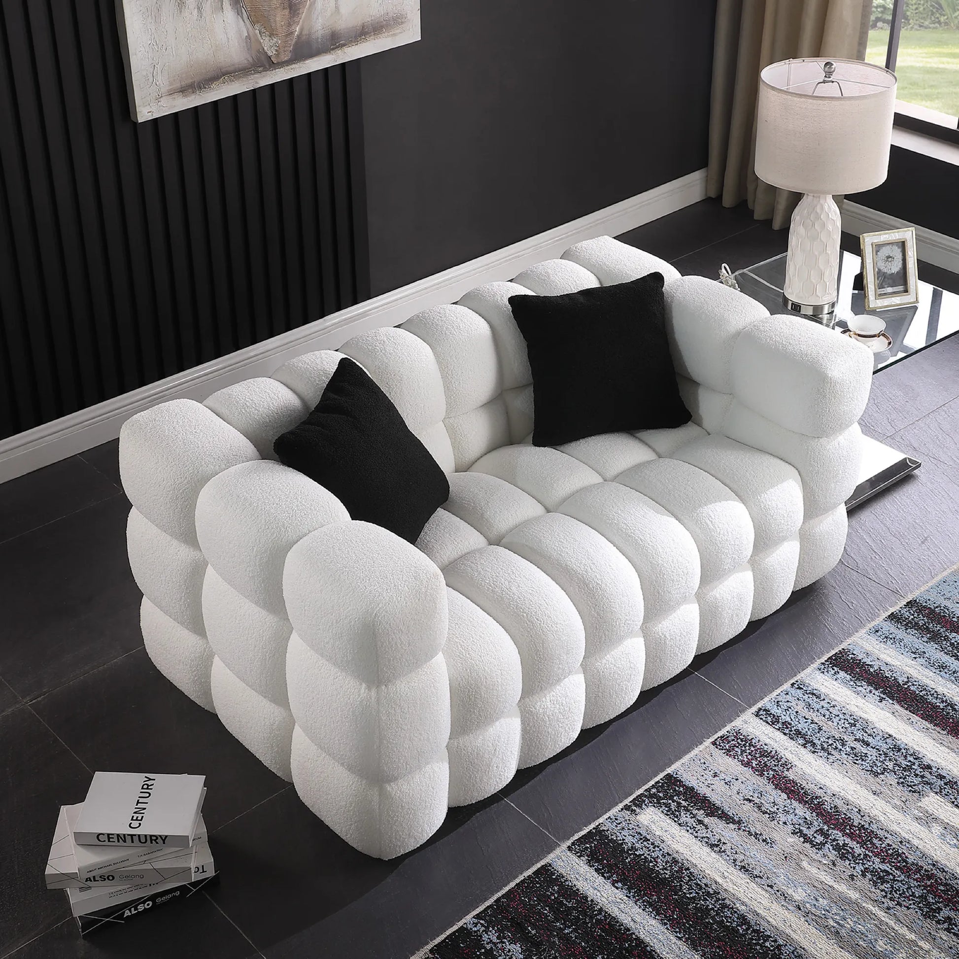 Upholstered Comfy Modern Marshmallow Boucle Sofa