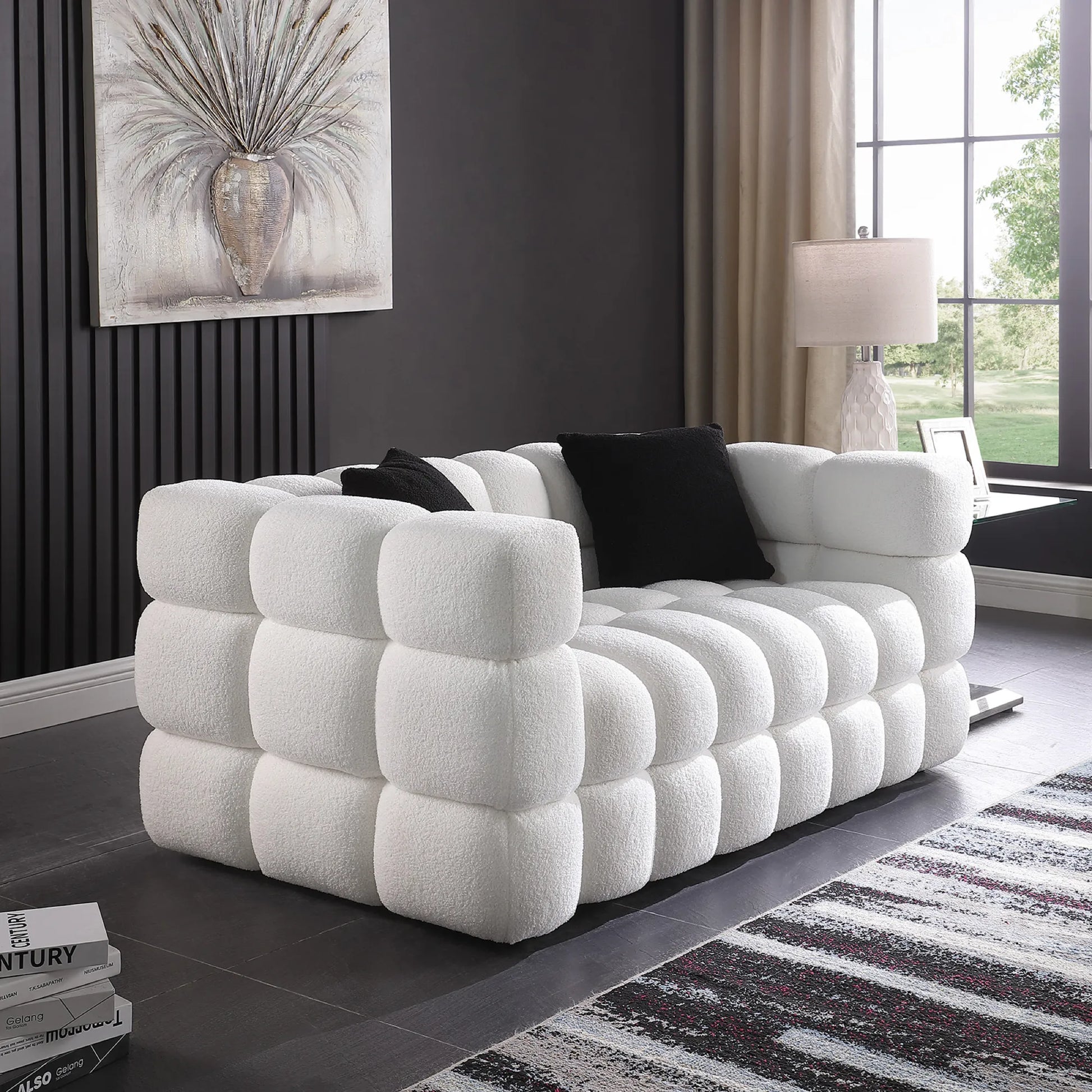 Upholstered Comfy Modern Marshmallow Boucle Sofa