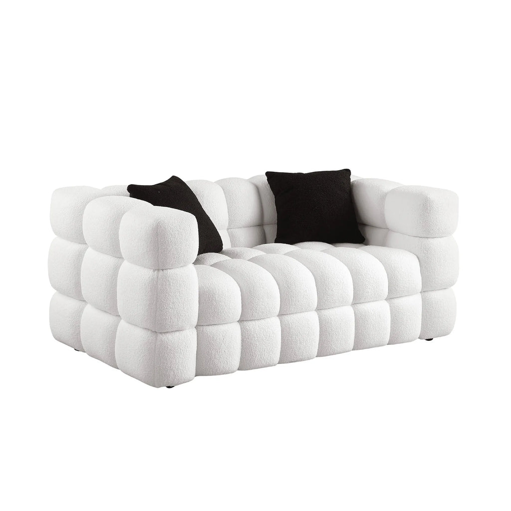 Upholstered Comfy Modern Marshmallow Boucle Sofa