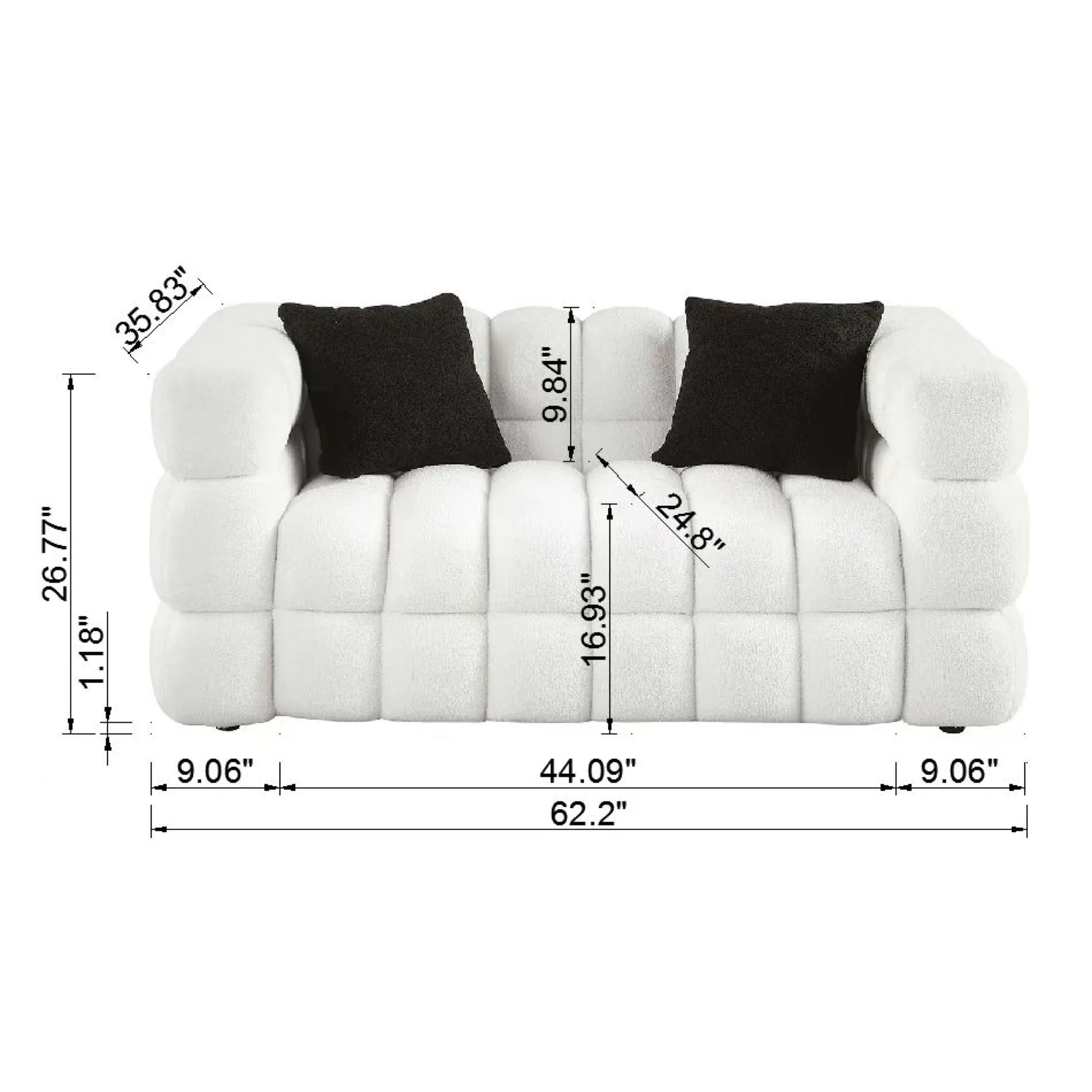 Upholstered Comfy Modern Marshmallow Boucle Sofa