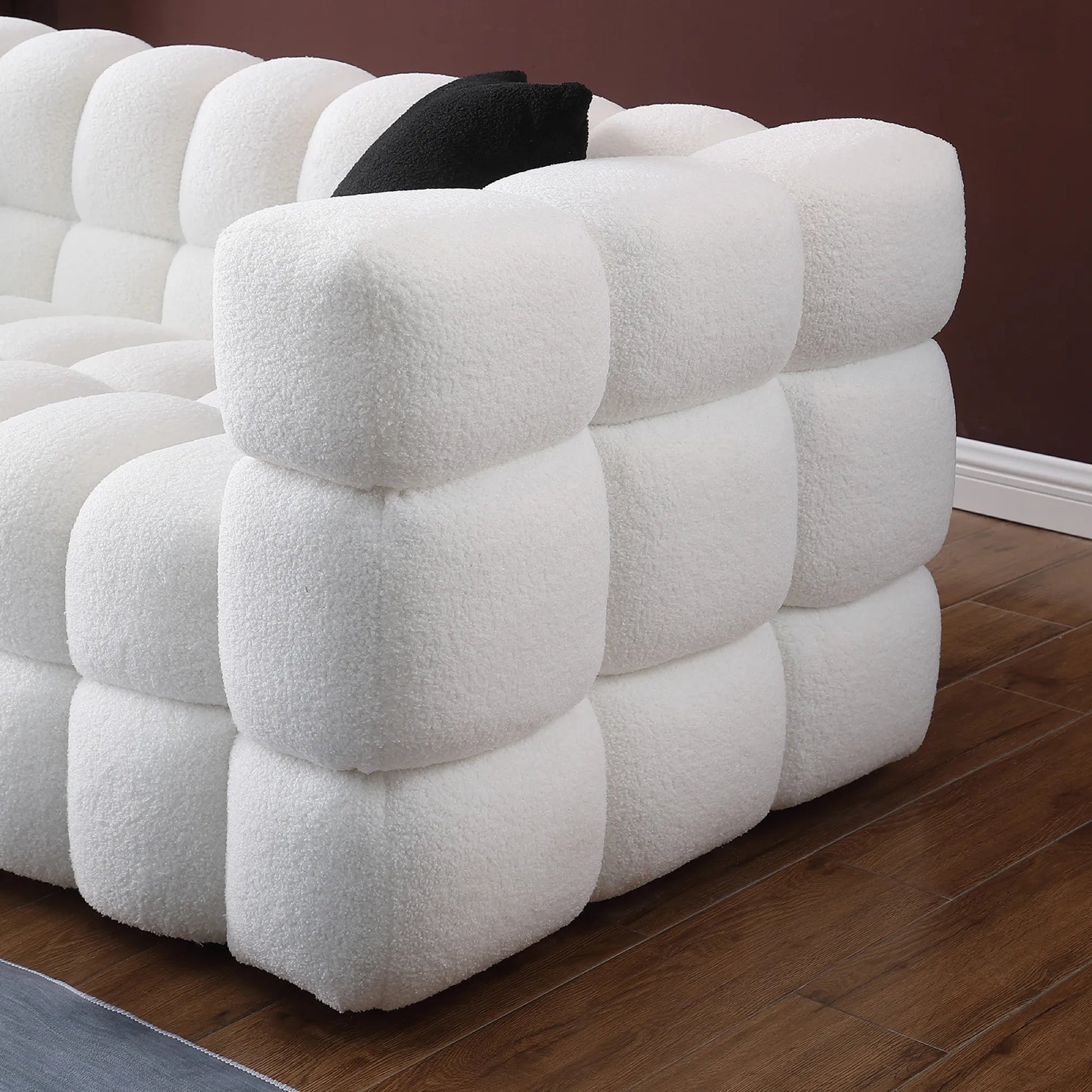 Upholstered Comfy Modern Marshmallow Boucle Sofa
