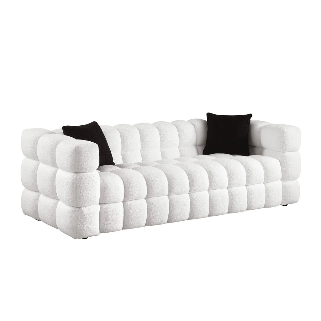Upholstered Comfy Modern Marshmallow Boucle Sofa