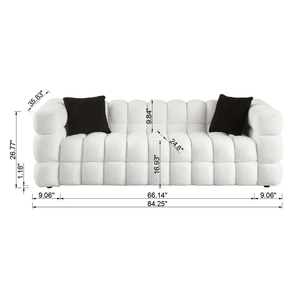 Upholstered Comfy Modern Marshmallow Boucle Sofa