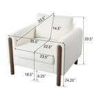 Upholstered Accent Chair with Curved Handrail & Walnut Legs