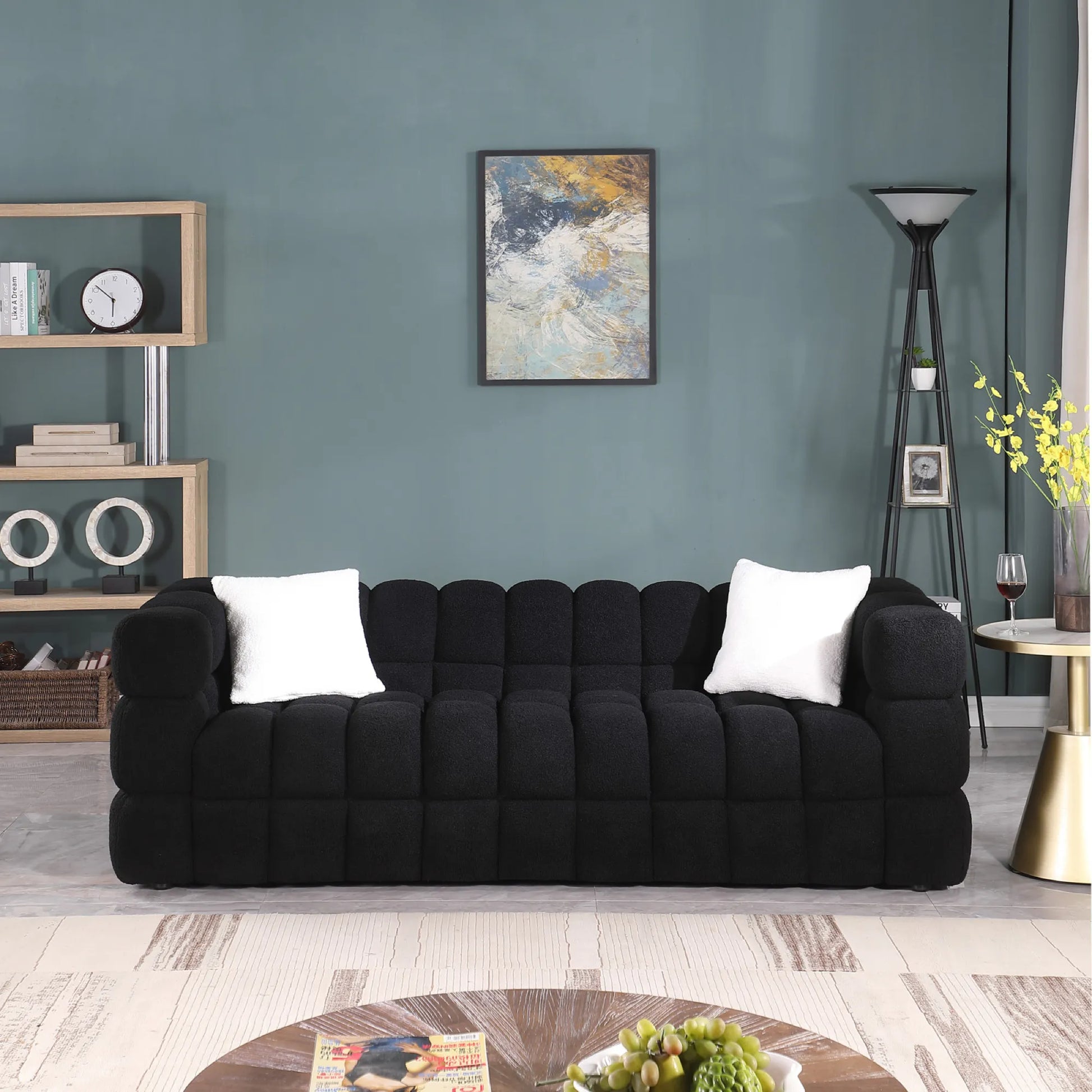Upholstered Comfy Modern Marshmallow Boucle Sofa