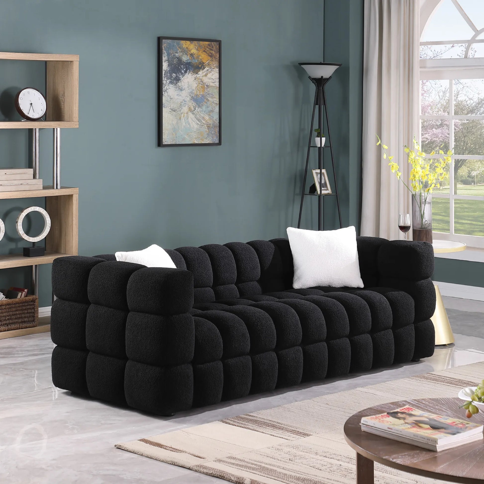 Upholstered Comfy Modern Marshmallow Boucle Sofa