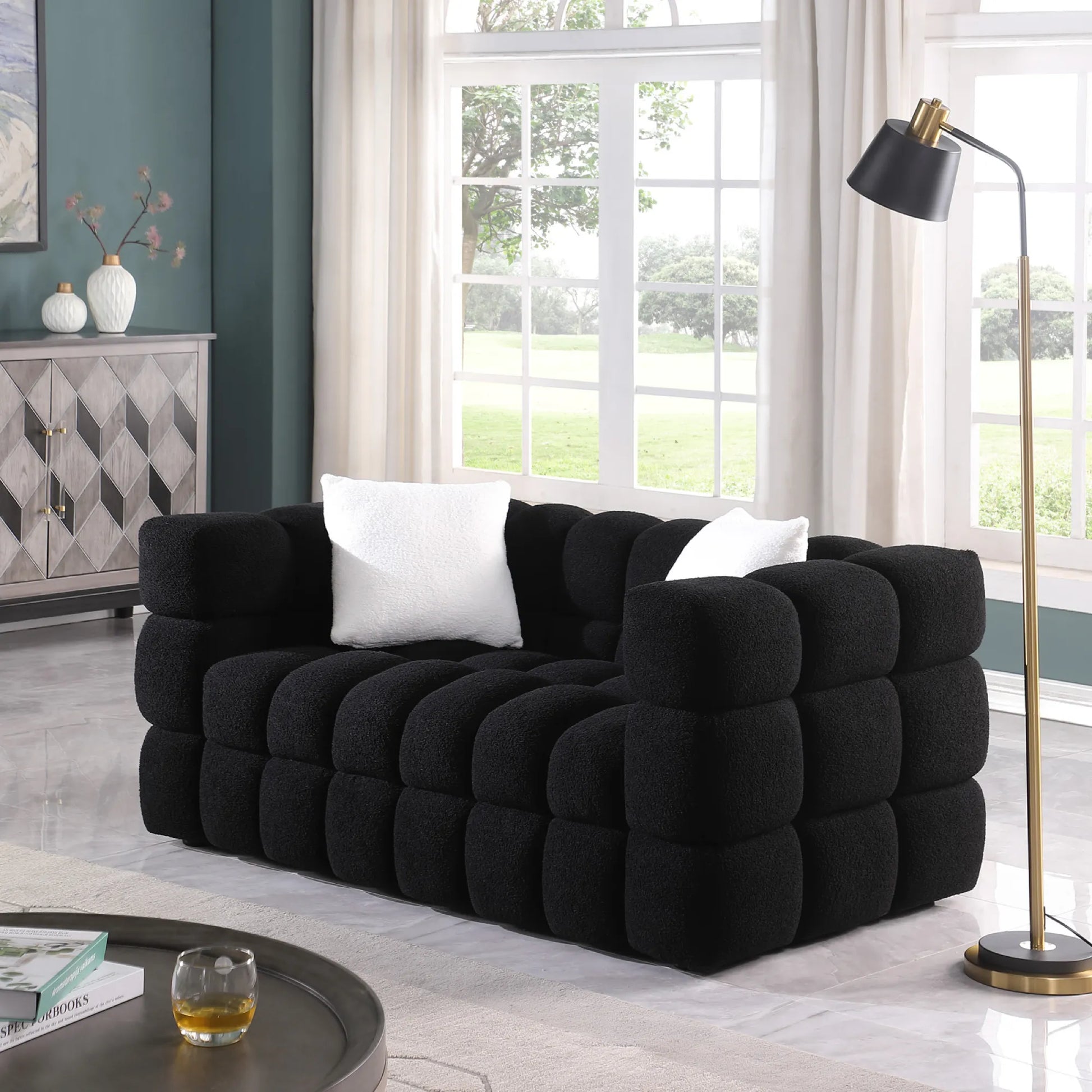 Upholstered Comfy Modern Marshmallow Boucle Sofa