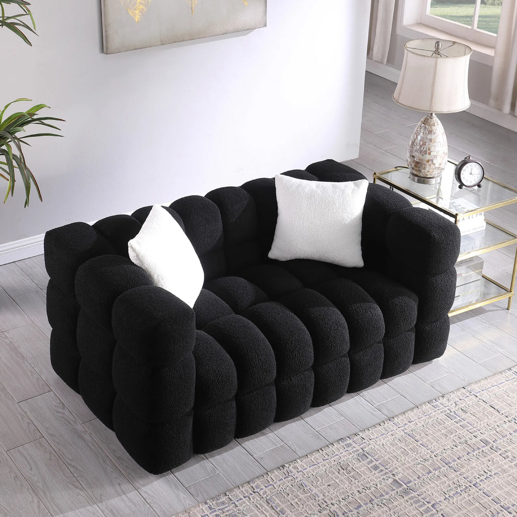 Upholstered Comfy Modern Marshmallow Boucle Sofa
