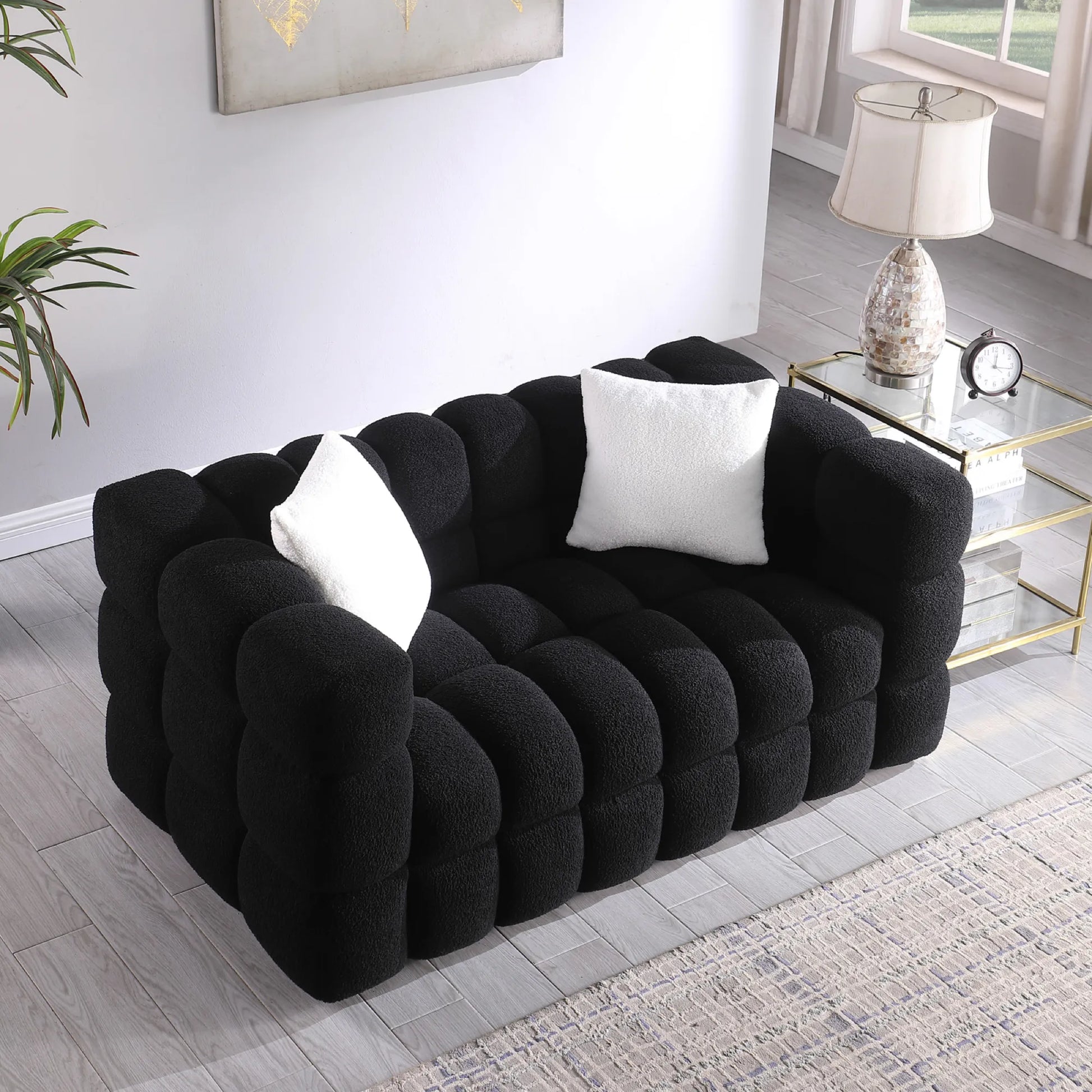 Upholstered Comfy Modern Marshmallow Boucle Sofa