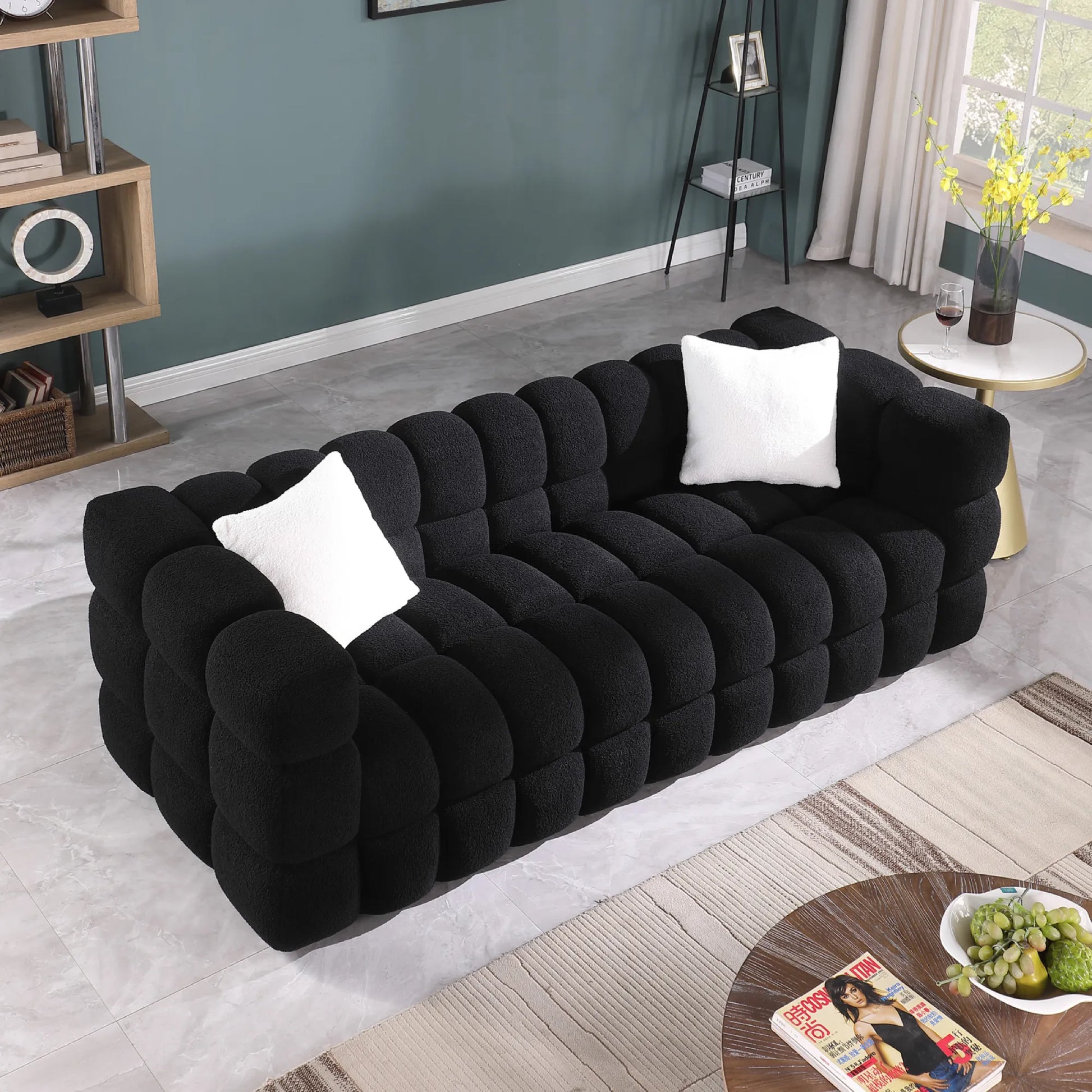 Upholstered Comfy Modern Marshmallow Boucle Sofa