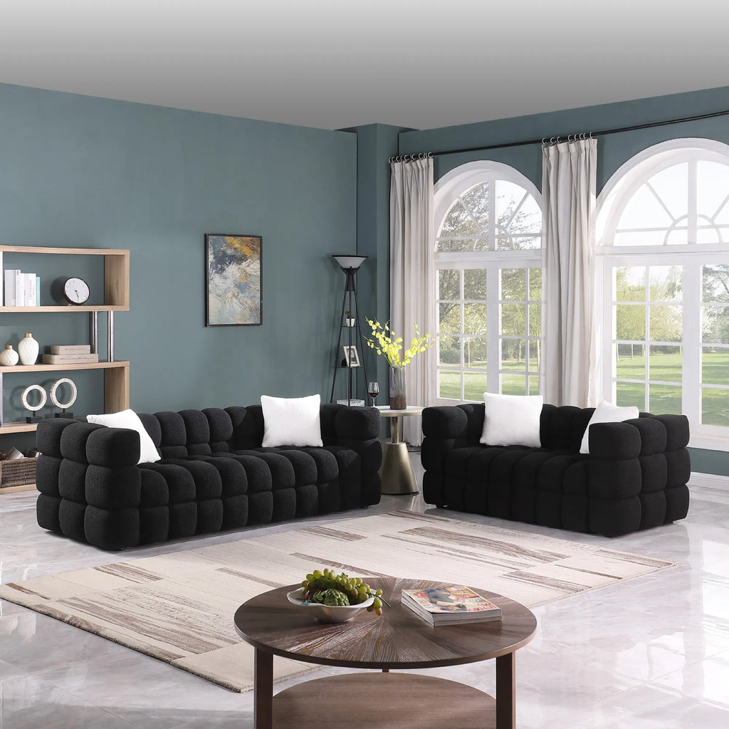 Upholstered Comfy Modern Marshmallow Boucle Sofa