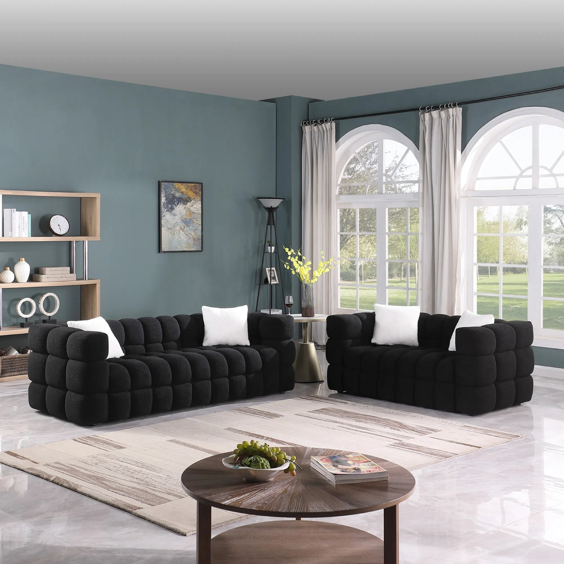 Upholstered Comfy Modern Marshmallow Boucle Sofa