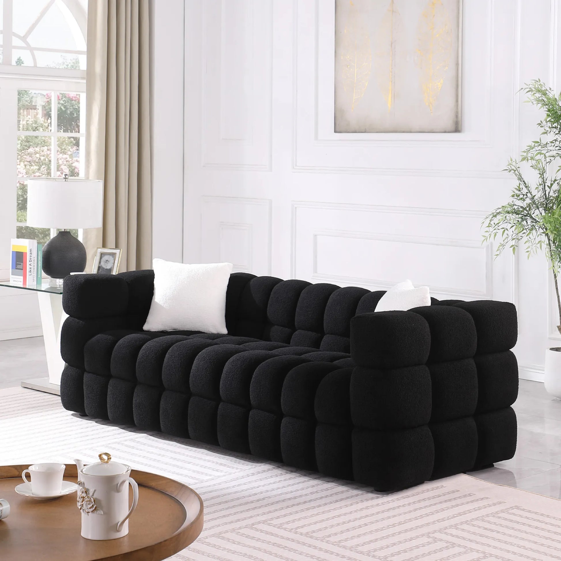 Upholstered Comfy Modern Marshmallow Boucle Sofa