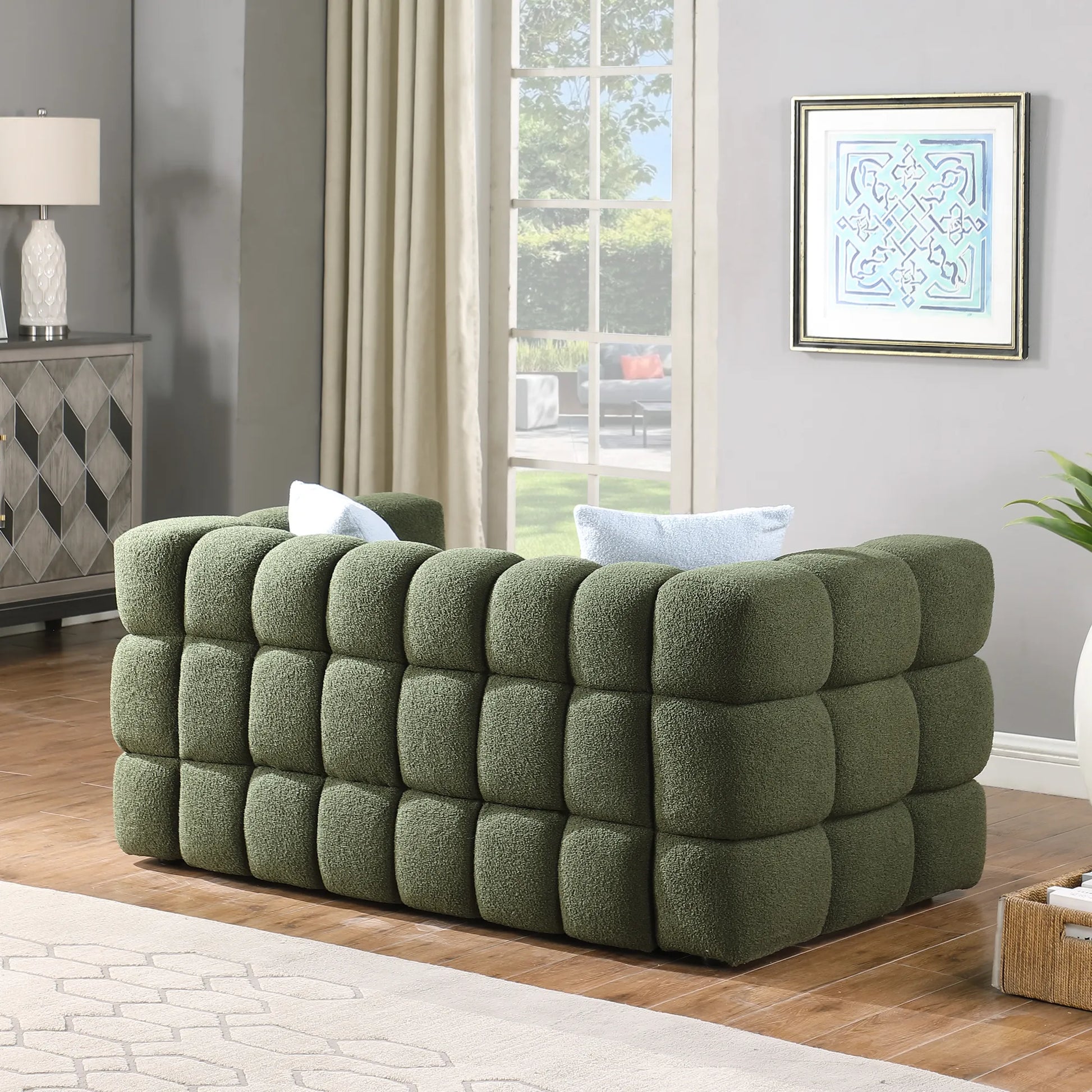 Upholstered Comfy Modern Marshmallow Boucle Sofa
