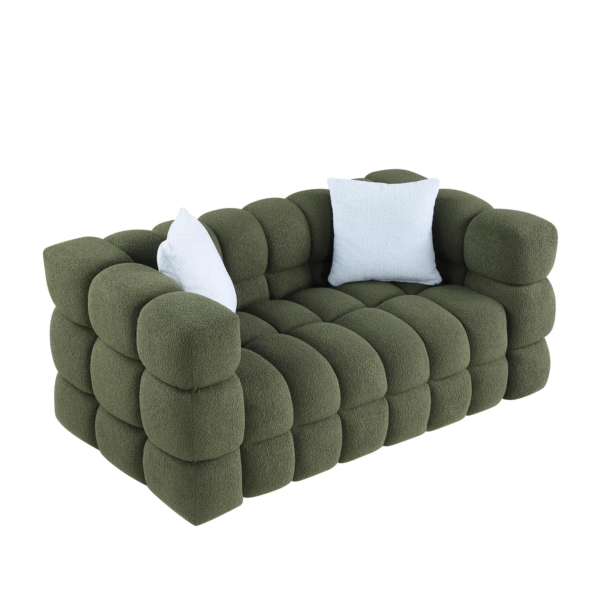 Upholstered Comfy Modern Marshmallow Boucle Sofa