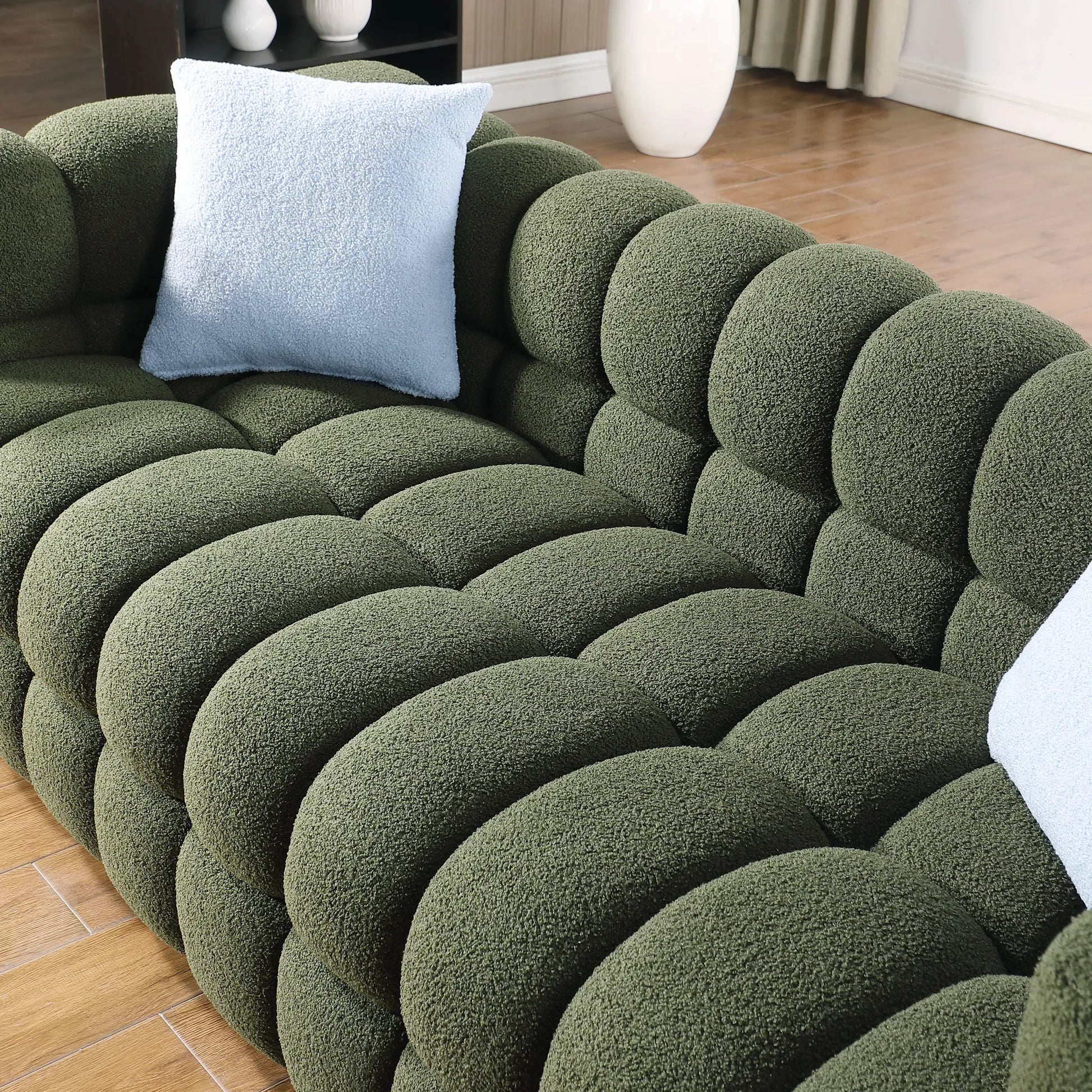 Upholstered Comfy Modern Marshmallow Boucle Sofa