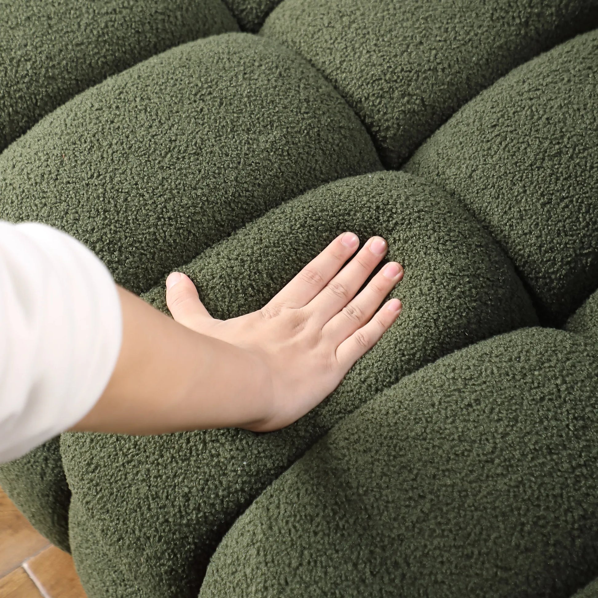 Upholstered Comfy Modern Marshmallow Boucle Sofa