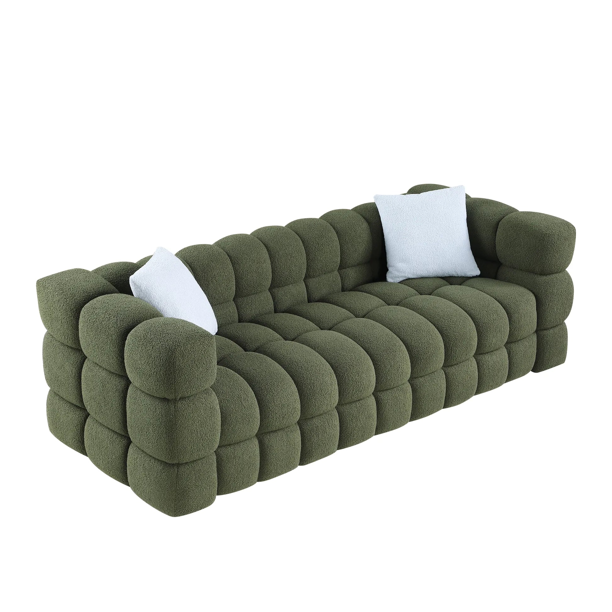 Upholstered Comfy Modern Marshmallow Boucle Sofa