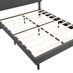Upholstered Platform Bed Frame with Storage Headboard and USB Port