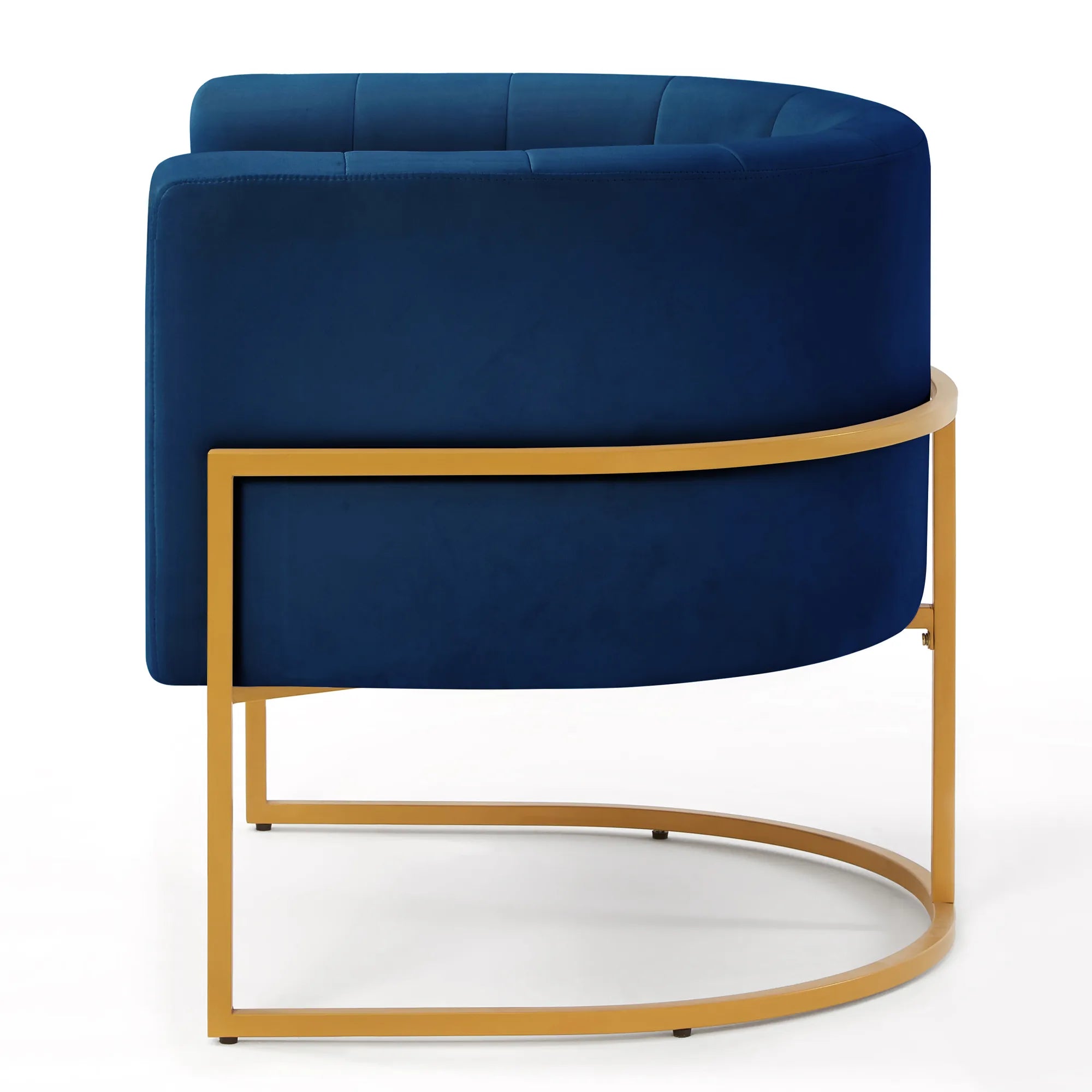 Upholstered Velvet Mid Century Modern Accent Chair with Curved Backrest