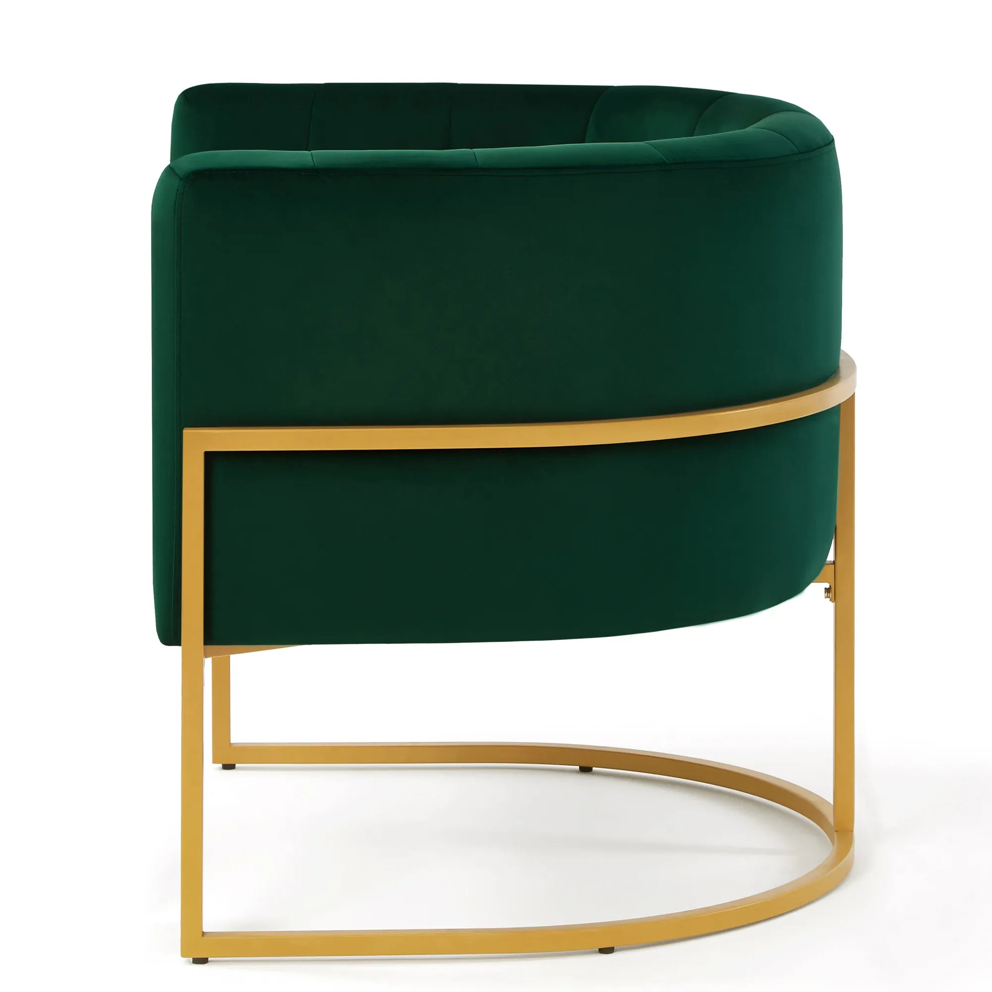 Upholstered Velvet Mid Century Modern Accent Chair with Curved Backrest
