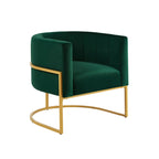 Upholstered Velvet Mid Century Modern Accent Chair with Curved Backrest