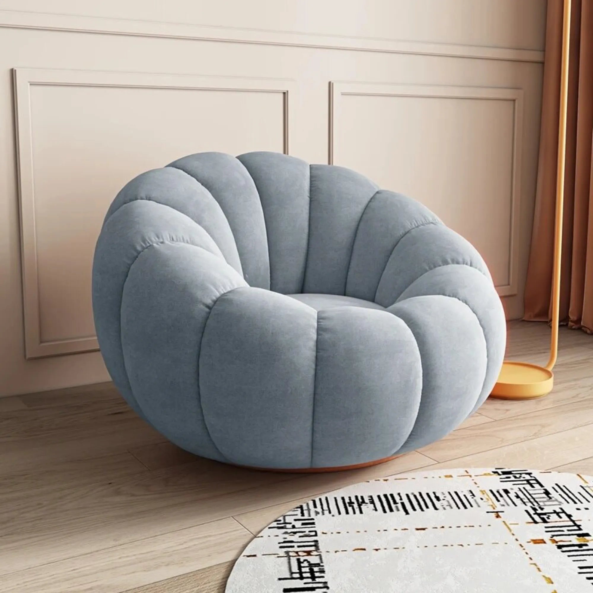 Velvet Pumpkin Lazy Sofa Accent Chair