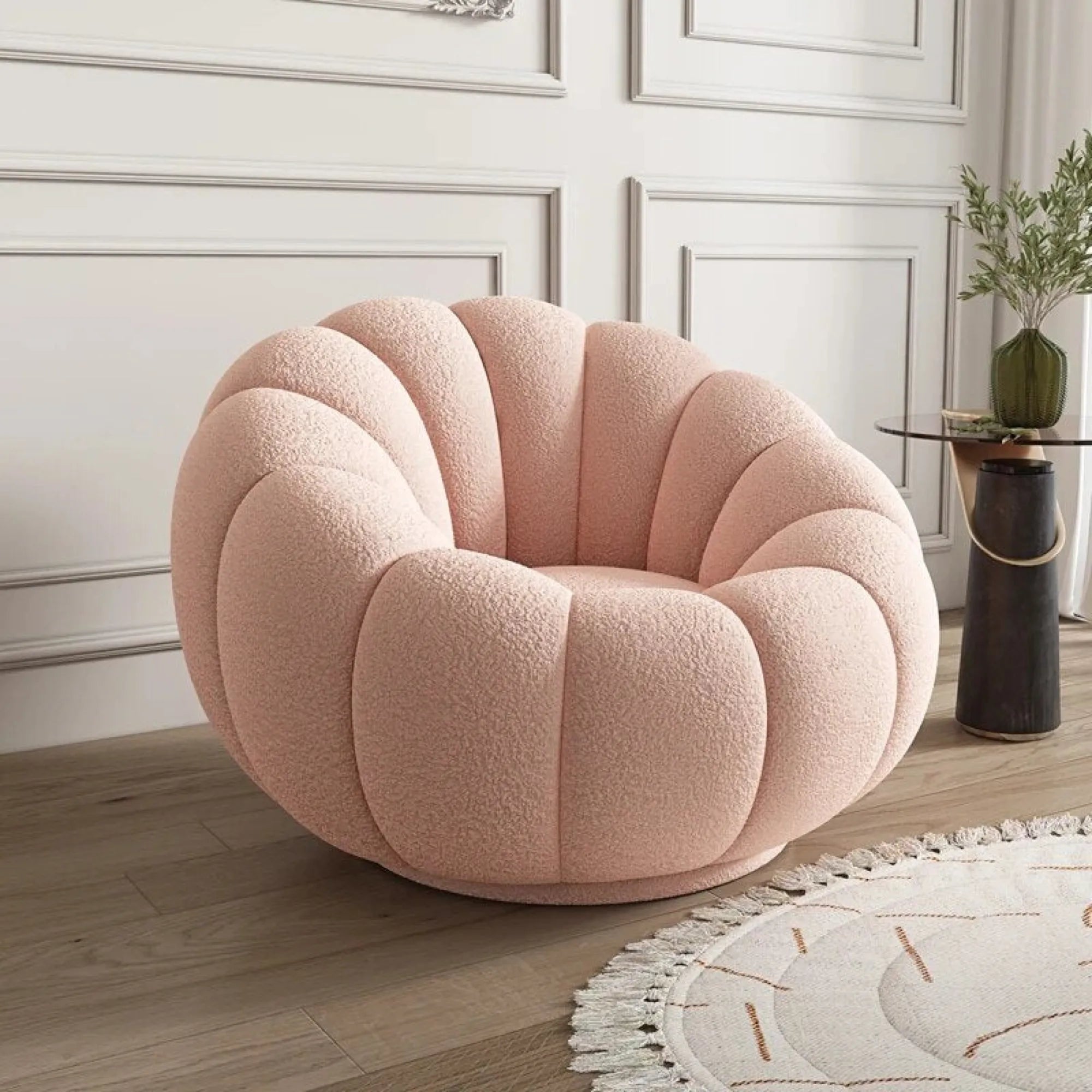 Velvet Pumpkin Lazy Sofa Accent Chair