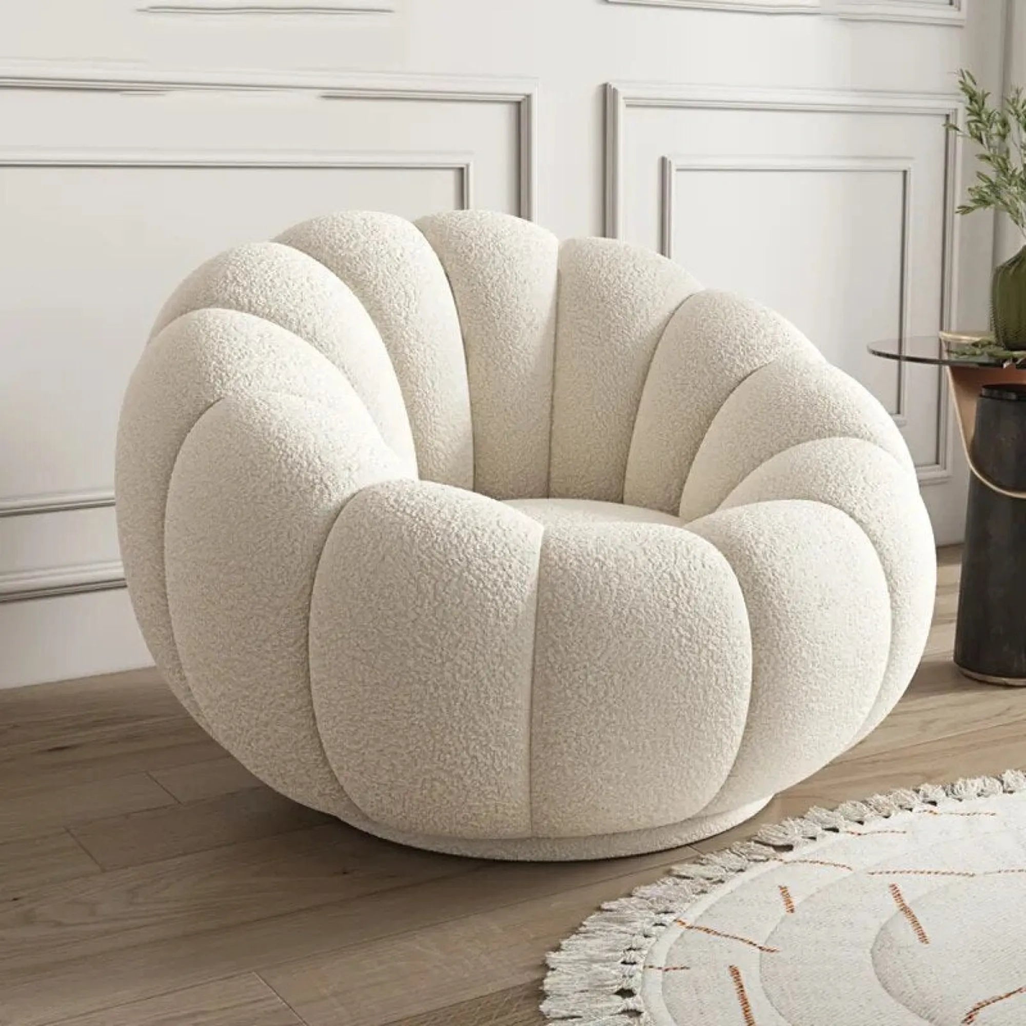 Velvet Pumpkin Lazy Sofa Accent Chair