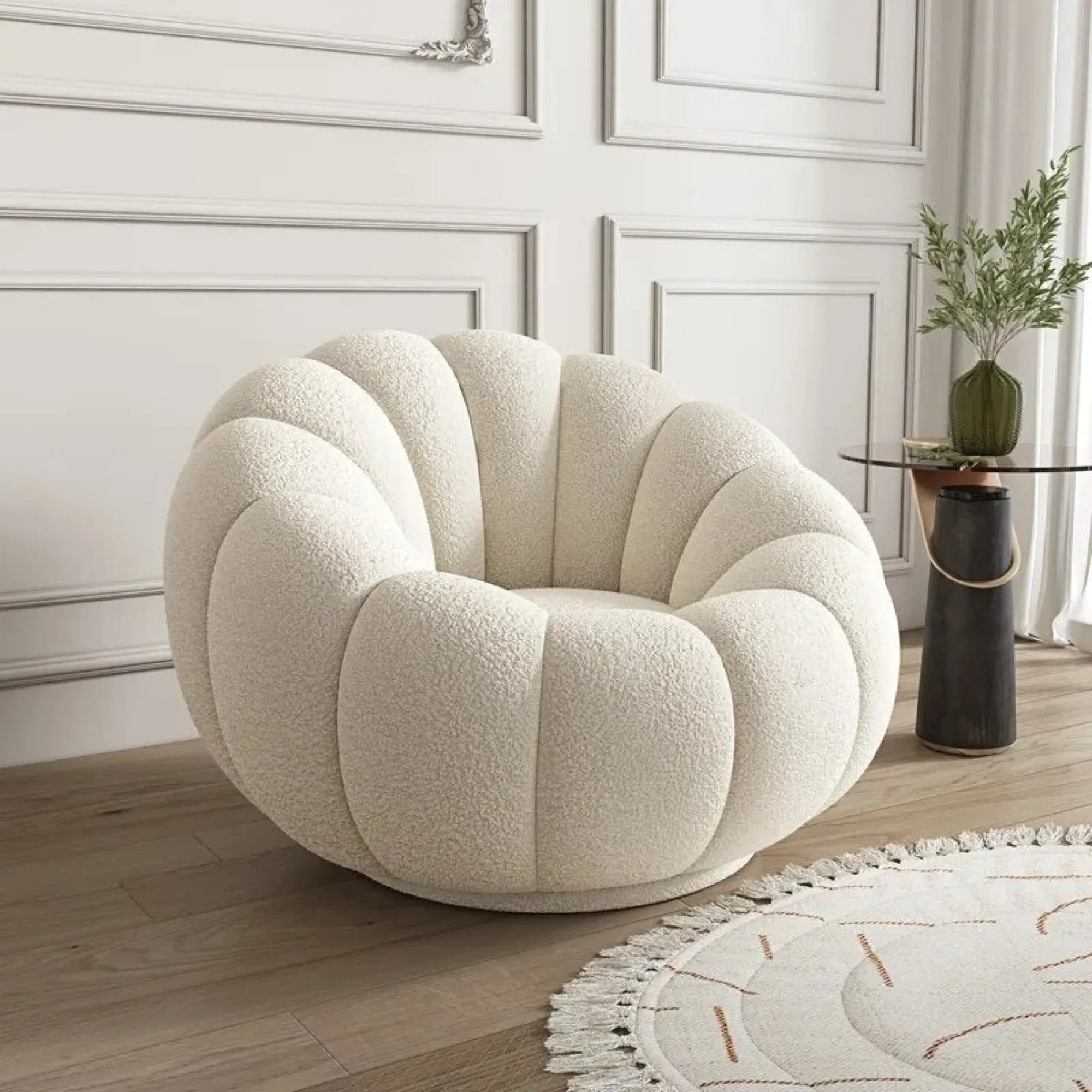 Velvet Pumpkin Lazy Sofa Accent Chair