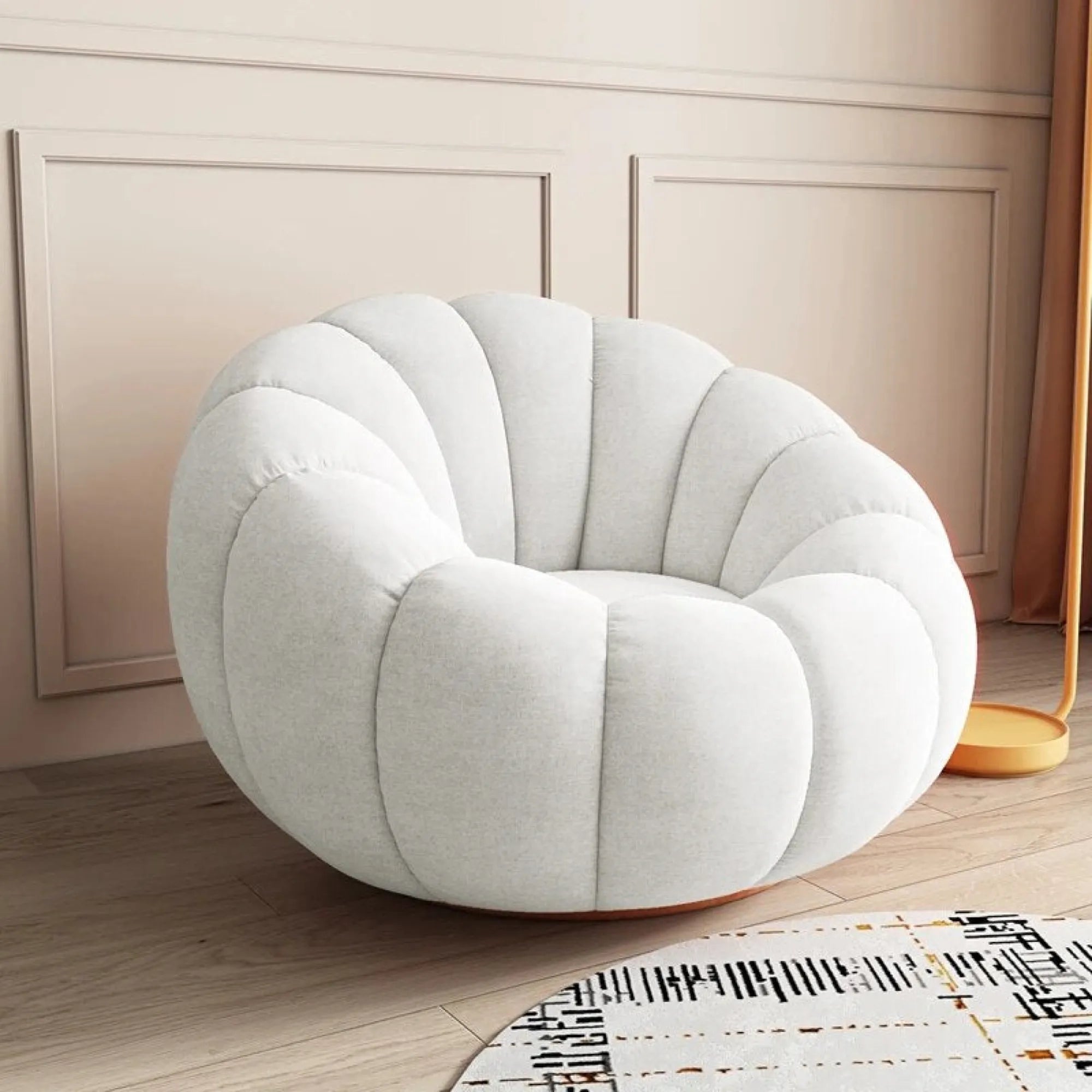 Velvet Pumpkin Lazy Sofa Accent Chair
