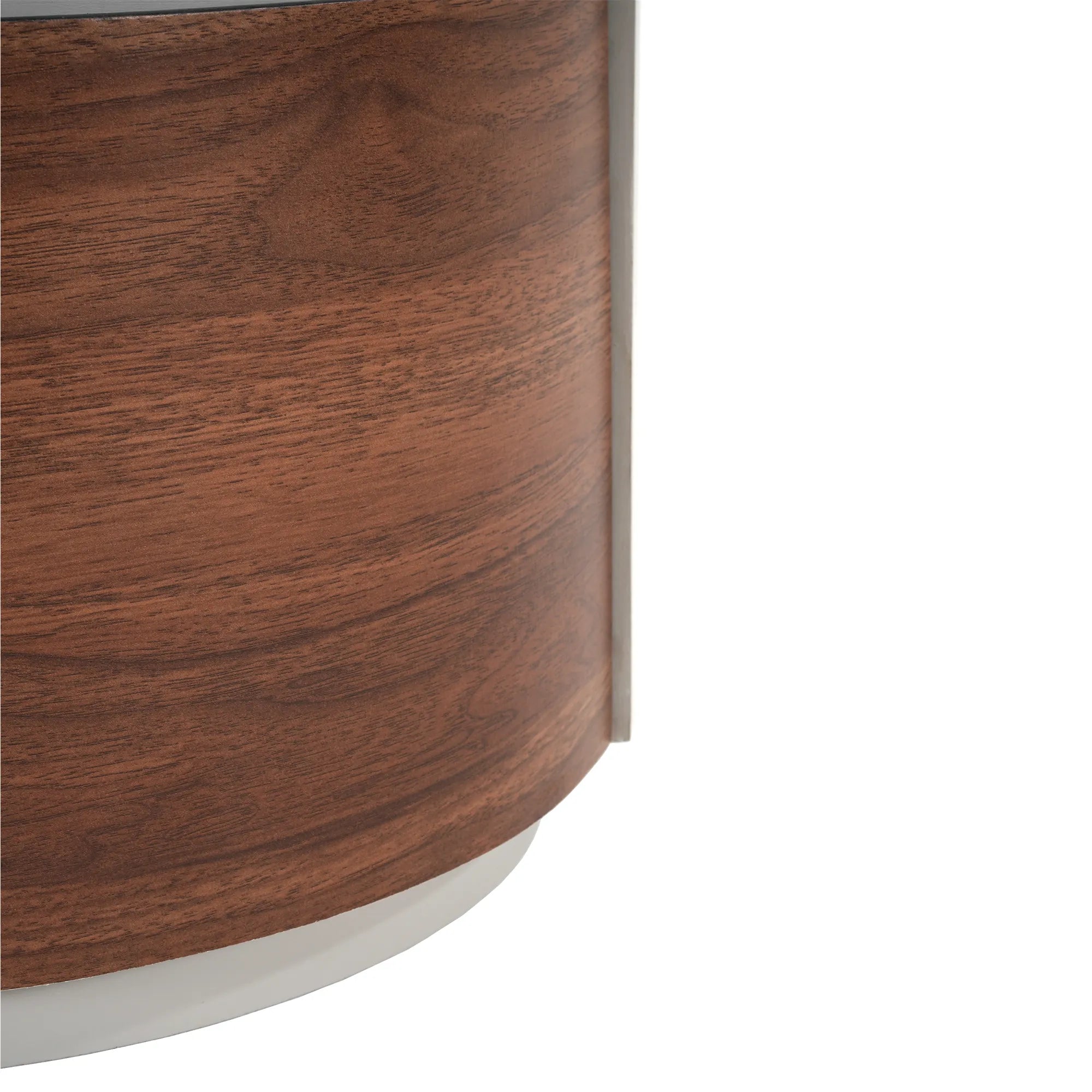 Modern Round Side Table with Double Storage