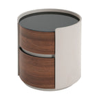 Modern Round Side Table with Double Storage