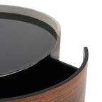 Modern Round Side Table with Double Storage