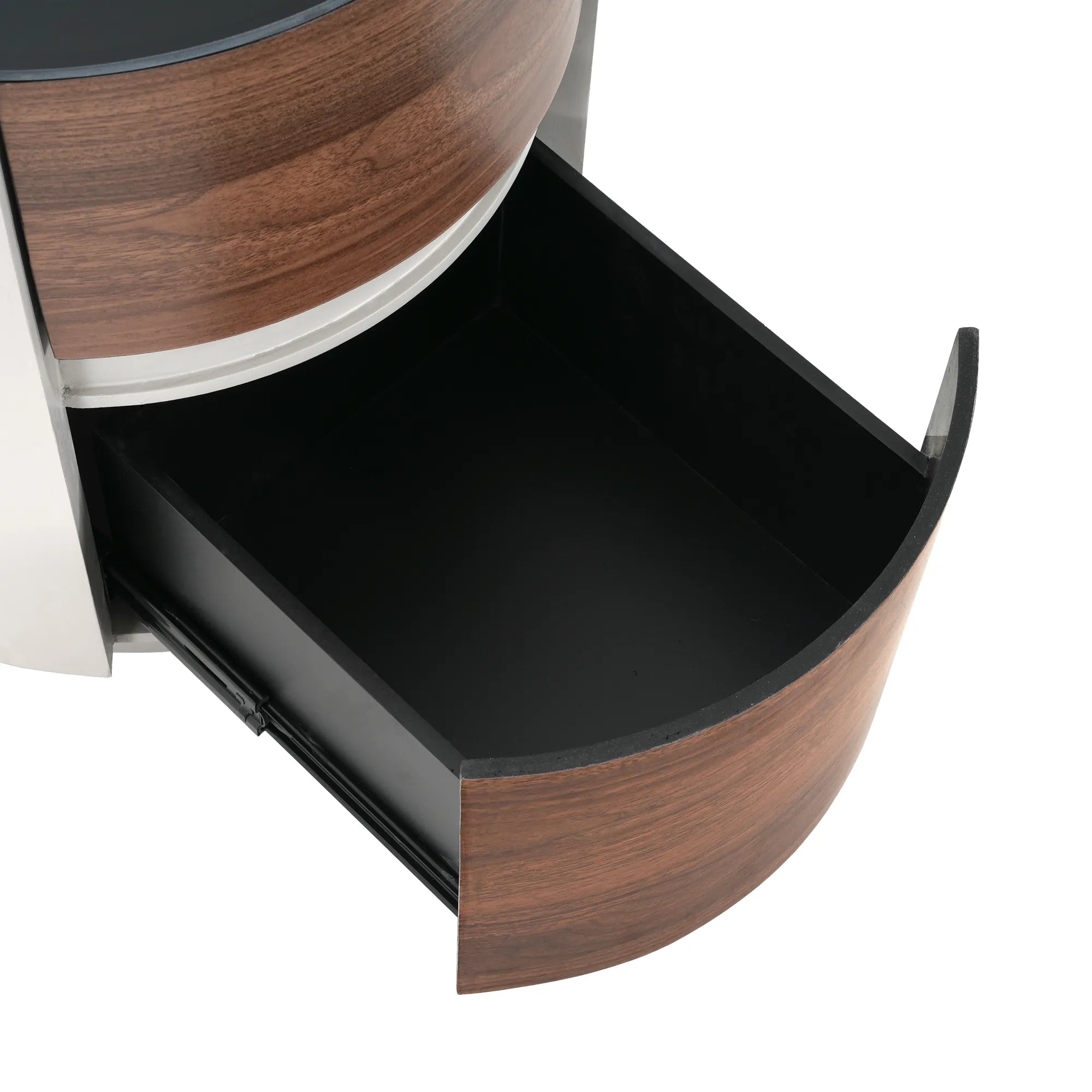 Modern Round Side Table with Double Storage