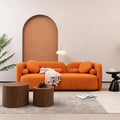 Modern Minimalist Sofa With Teddy Fabric