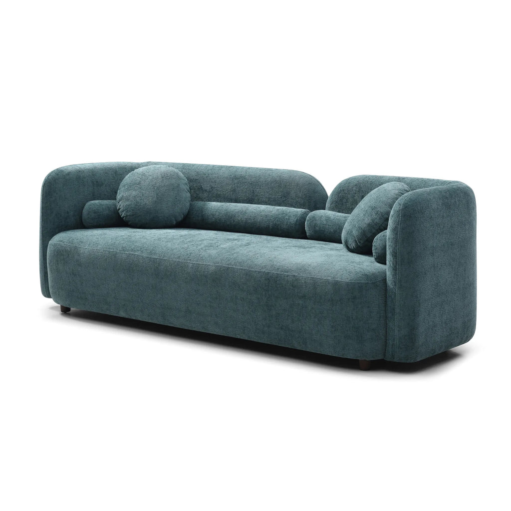 Modern Minimalist Sofa With Teddy Fabric