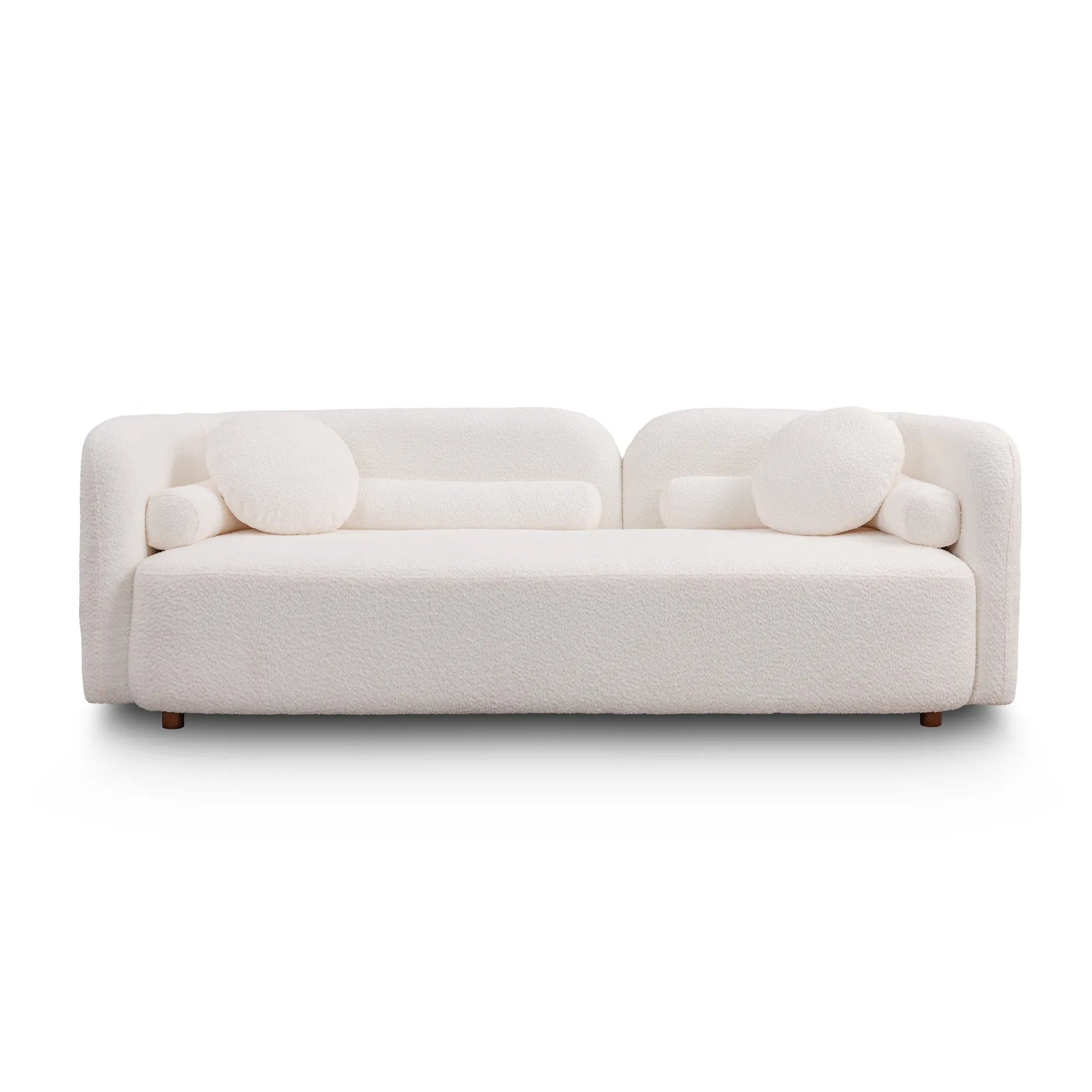 Modern Minimalist Sofa With Teddy Fabric