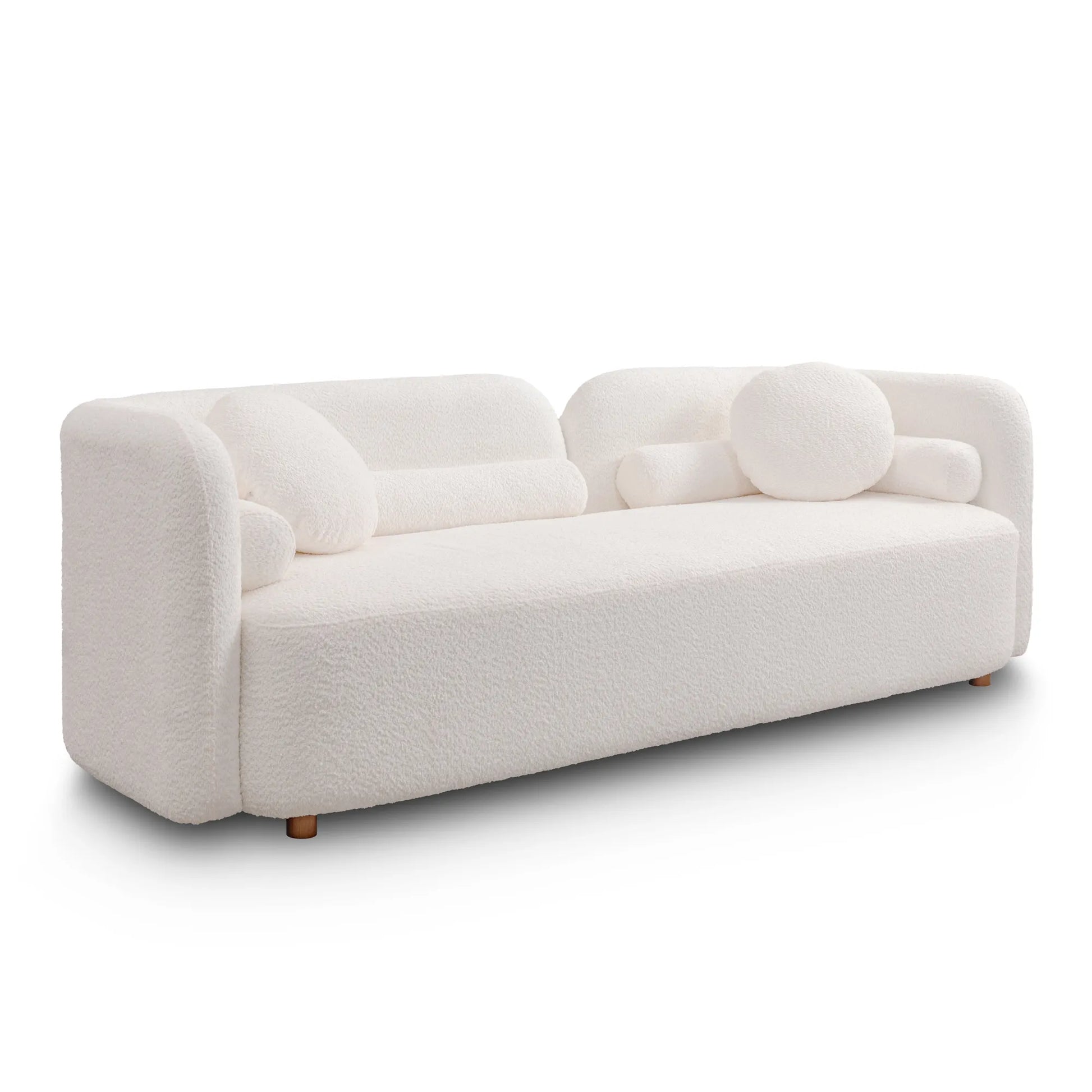 Modern Minimalist Sofa With Teddy Fabric
