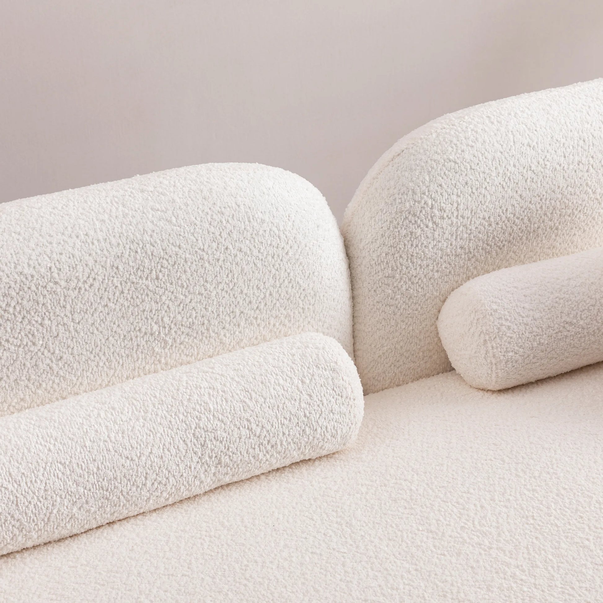 Modern Minimalist Sofa With Teddy Fabric