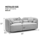 Modern Minimalist Sofa With Teddy Fabric