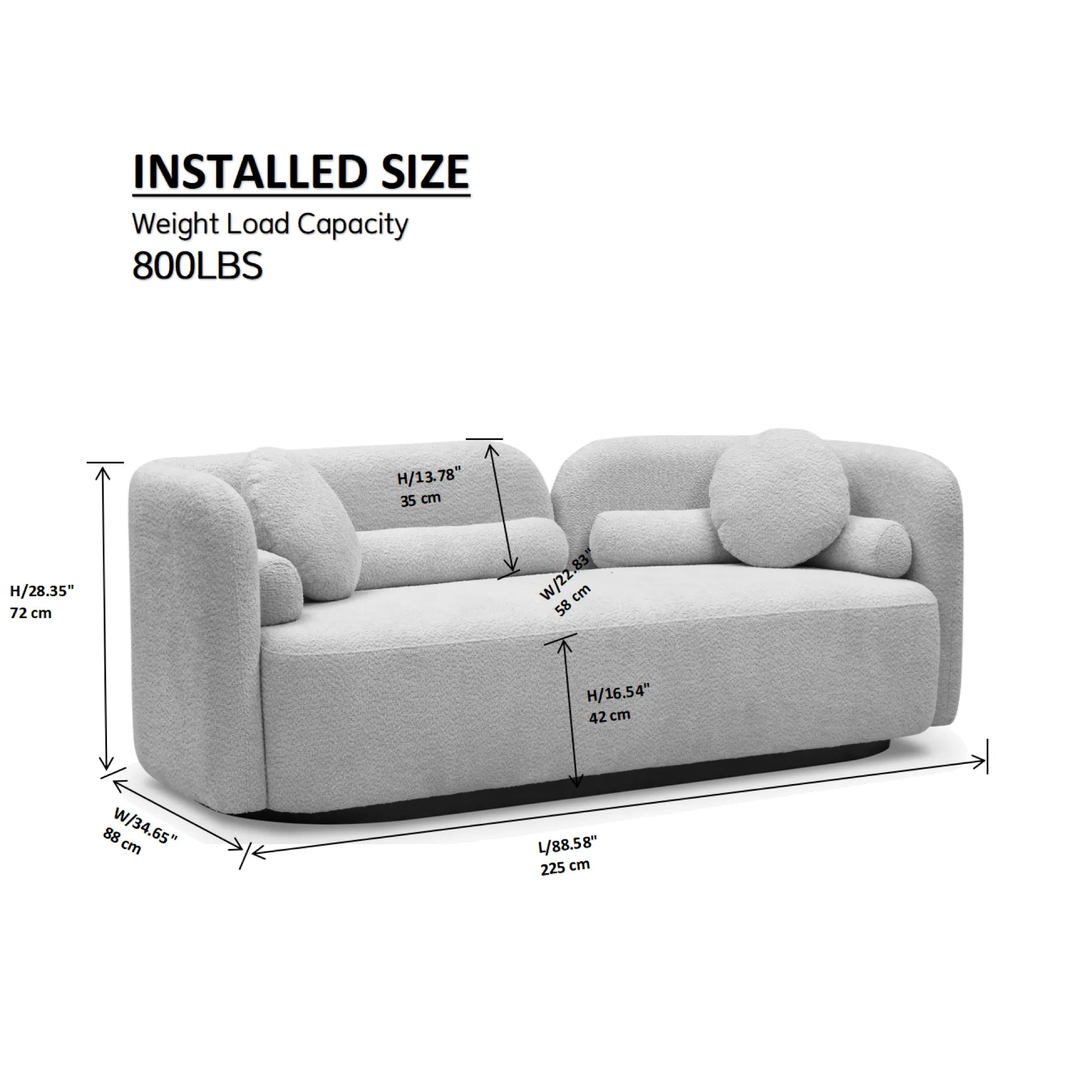 Modern Minimalist Sofa With Teddy Fabric