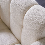 Wide Boucle Upholstered Modern Accent Chair