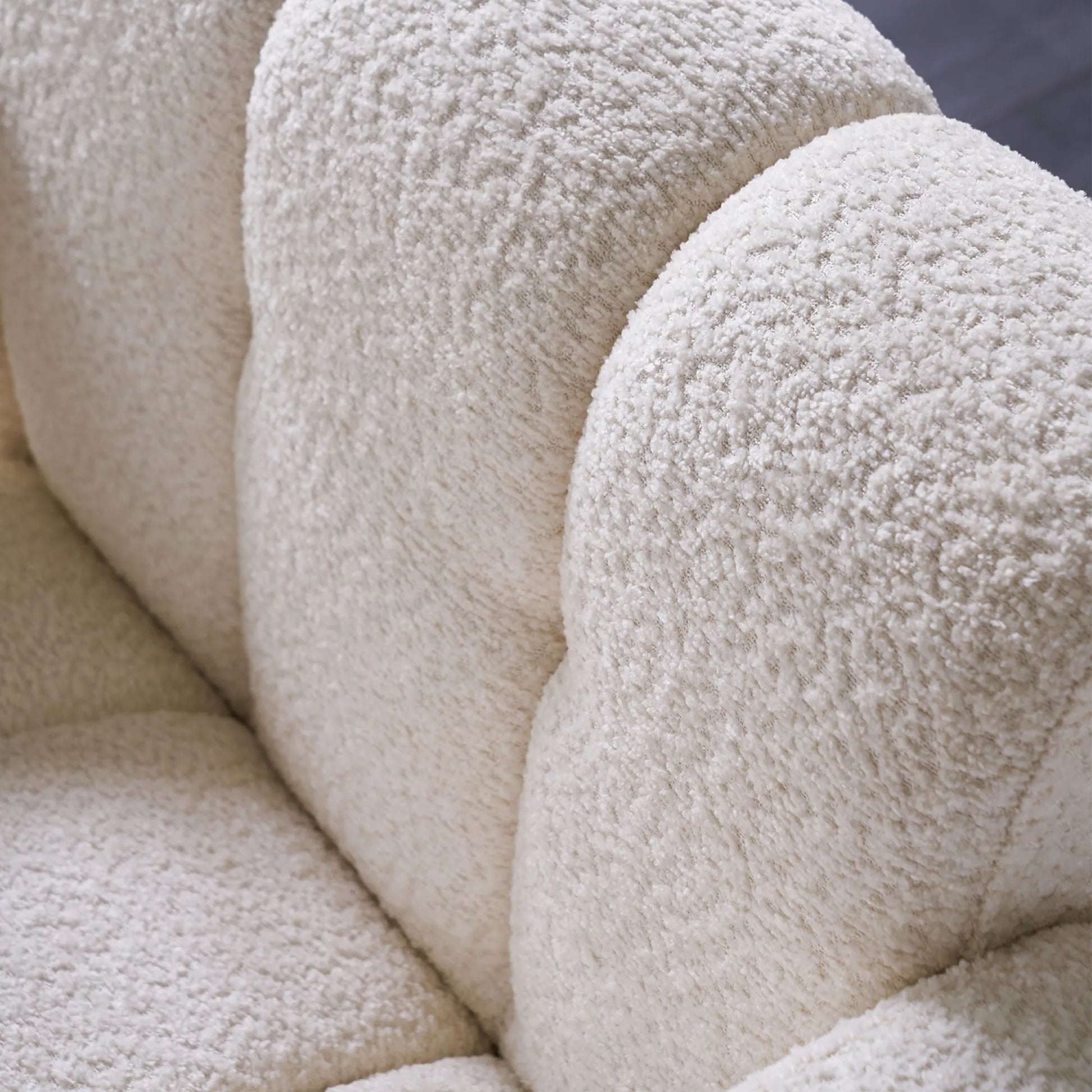 Wide Boucle Upholstered Modern Accent Chair