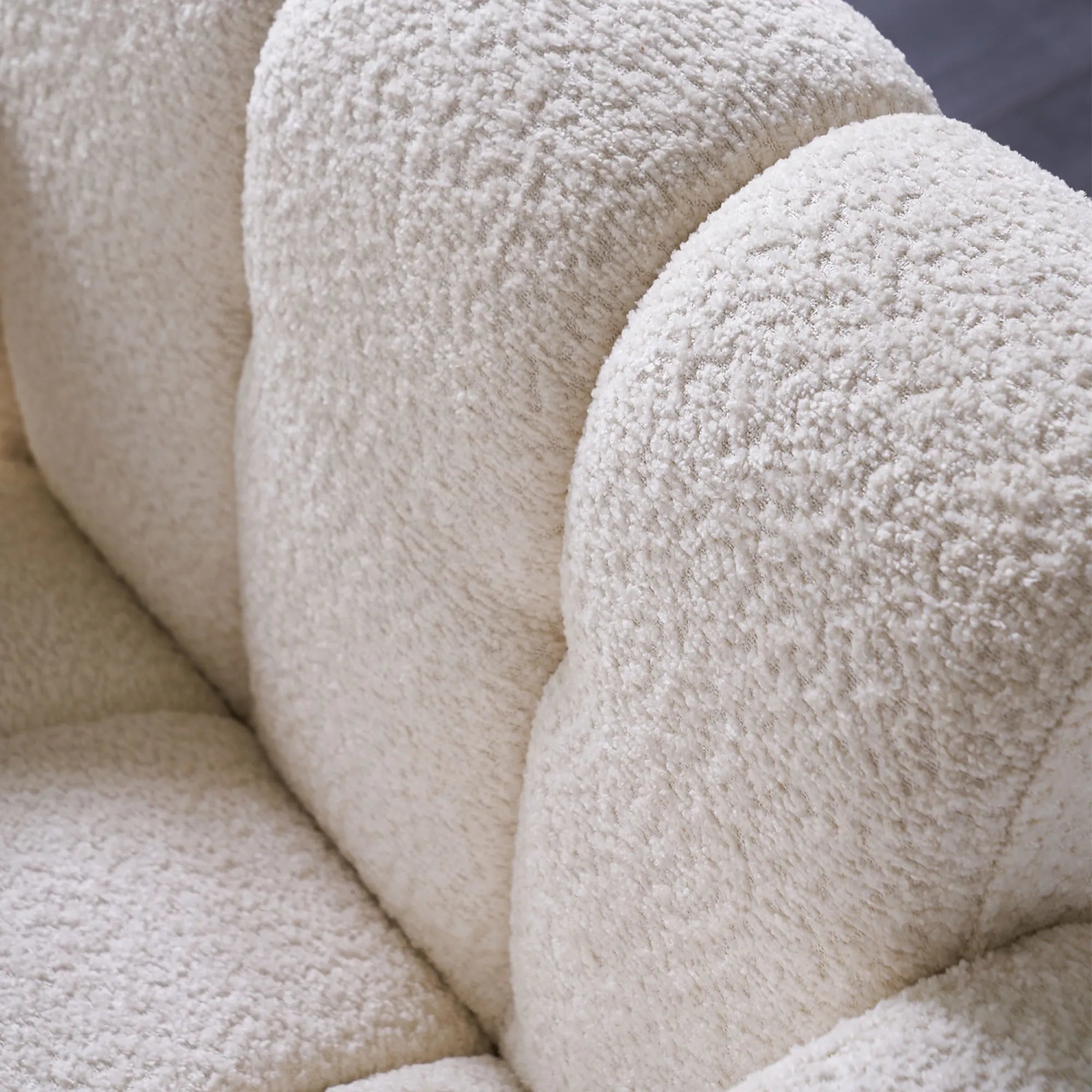 Wide Boucle Upholstered Modern Accent Chair