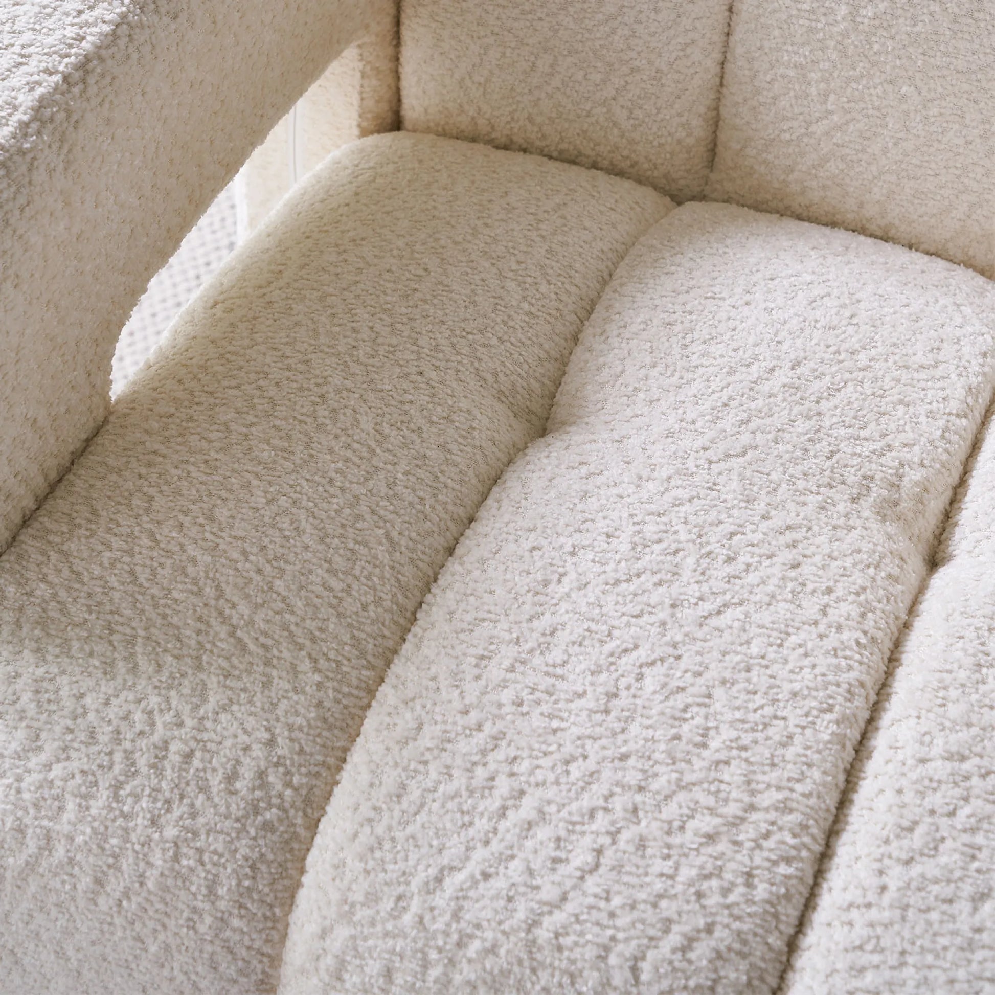 Wide Boucle Upholstered Modern Accent Chair